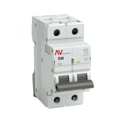 mcb6-2-50D-av Выключатель автоматический AV-6 2P 50A (D) 6kA EKF AVERES(кр.1шт)