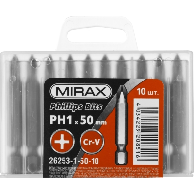 MIRAX PH1, 50 мм, 10 шт, биты (26253-1-50-10)