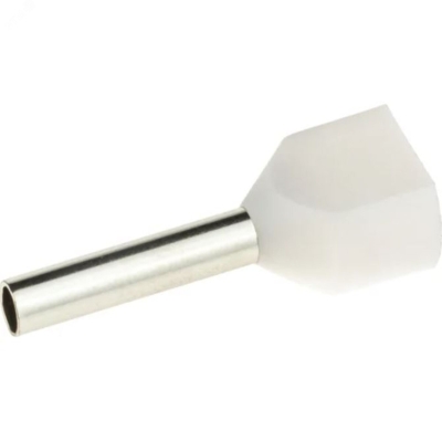 Наконечник-гильза двойная с изолир.фланцем 0,5 кв.мм белый (НШВИ2) IFD2-0.5-8WT