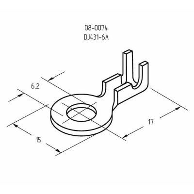 Наконечник кольцевой (НК d6.2мм) 0.5-0.8кв.мм (DJ431-6A) 08-0074