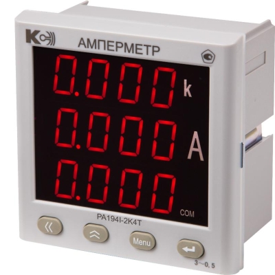 PA194I-2K4T Амперметры трехканальные 1RS-485/3AO (лицевая панель 120х120 мм)