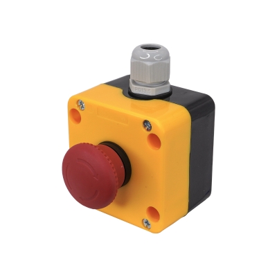 ПКУ22-K178F-65У1, 1 красный гриб с фиксацией (2НЗ), IP65 (ЭТ)