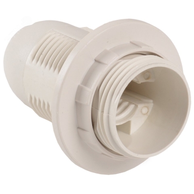 Ппл14-02-К12 Патрон пластик с кольцом, Е14, белый (50 шт), стикер на изделии, EPP21-02-01-K01