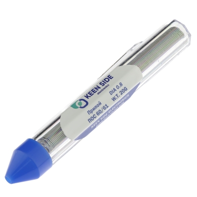 Припой Sn60/Pb40-d0.8-20g-tube flux ROL1 ПОС 60/61