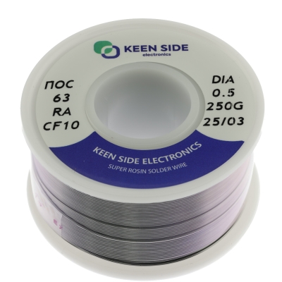 Припой Sn63/Pb37-d0.5-250g flux RA KS10 ПОС 63