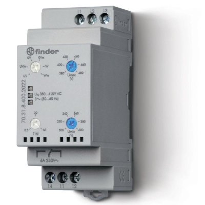 Реле контрольное для 3х-фазных сетей пониженное/повышенное напряжение 1CO 6А 703184002022