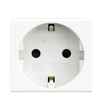 Розетка 1-м 2мод. Viva 16А IP20 2P+E с заземл. защ. шторки бел. 45005
