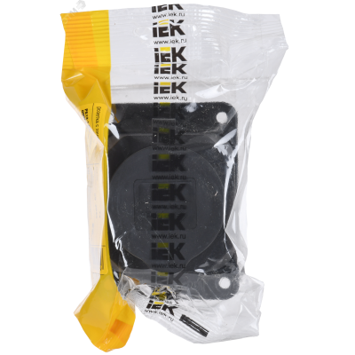 Розетка 1-м Омега РБ13-1-0м IP44 настен. с заземл. с защ. крышкой каучук черн. PKR11-016-2-K02