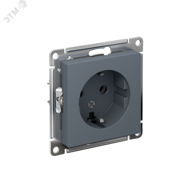 Розетка 1-м СП AtlasDesign 16А IP20 с заземл. механизм грифель SE ATN000743