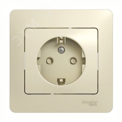 Розетка 1-м СП Glossa 16А IP20 с заземл. защ. шторки в сборе беж. SE GSL000244