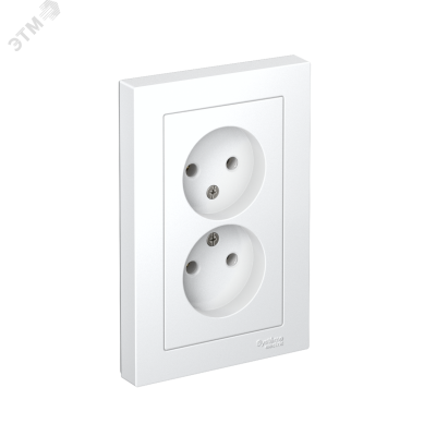 Розетка 2-м СП AtlasDesign 16А IP20 без заземл. в сборе бел. SE ATN000120