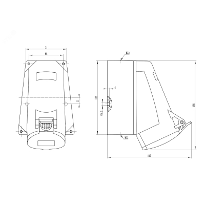 Розетка настенная IP44 32A 3P+E 400В DIS5133256