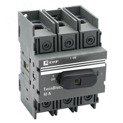 Рубильник 3п 63А с рукояткой управления для прямой установки TwinBlock tb-63-3p-f