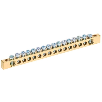 Шина PEN "земля-ноль" 6х9мм 16/2 (16групп/крепеж по краям) YNN11-16-100