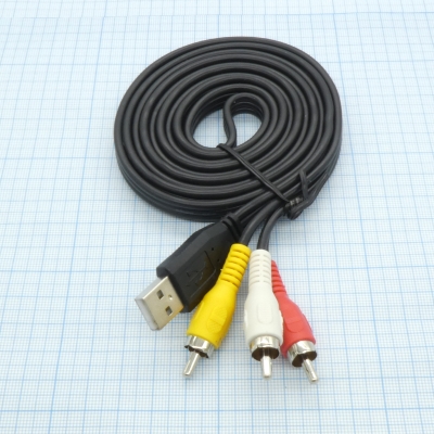 Шнур USB - 3RCA (1.8м)