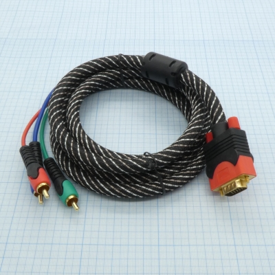 Шнур VGA - 3RCA (1.8м)