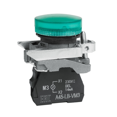 Сигнальная лампа OptiSignal D22 C4-L-M3 зеленая металл 230-240VAC XB4BVM3 332174