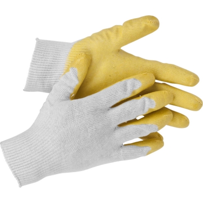 STAYER PROTECT, L-XL, х/б перчатки с одинарным латексным обливом (11408-XL)