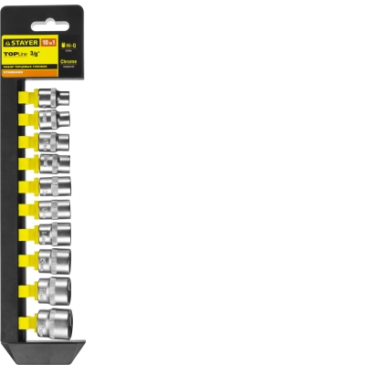 STAYER RSS 10M, 10 предм., (3/8″), набор торцовых головок (27757-H10)