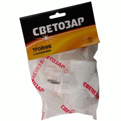 СВЕТОЗАР 3 гнезда, электрический разветвитель с заземлением (SV-55093)