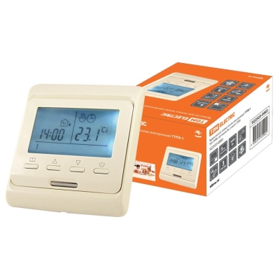 Термостат для теплых полов электронный ТТПЭ-1 16А 250В с датчиком 3м сл. костьTDM (кр.1шт)