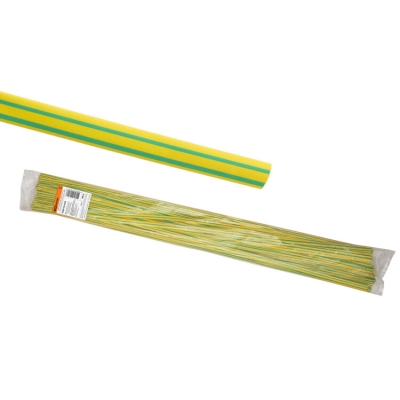 Термоусаживаемая трубка ТУТнг 4/2 желто-зеленая по 1м (100 м/упак) SQ0518-0329