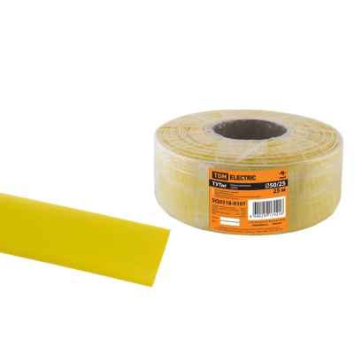 Термоусаживаемая трубка ТУТнг 50/25 желтая (25 м/ролл) SQ0518-0107