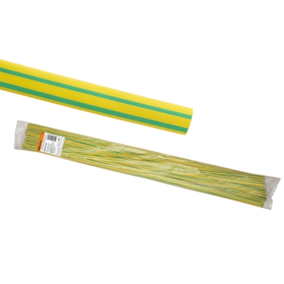Термоусаживаемая трубка ТУТнг 6/3 желто-зеленая по 1м (50 м/упак) SQ0518-0203