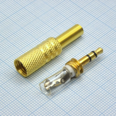 TRS 3.5 (mini plug) штекер металл gold