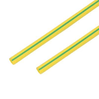 Трубка термоусаживаемая ТУТ нг 10,0/5,0мм, желто-зеленая, упаковка 50 шт. по 1м 21-0007