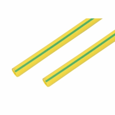 Трубка термоусаживаемая ТУТ нг 20,0/10,0мм, желто-зеленая, упаковка 10 шт. по 1м 22-0007