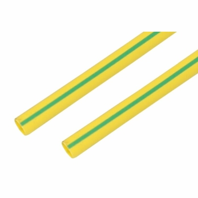 Трубка термоусаживаемая ТУТ нг 30,0/15,0мм, желто-зеленая, упаковка 10 шт. по 1м 23-0007