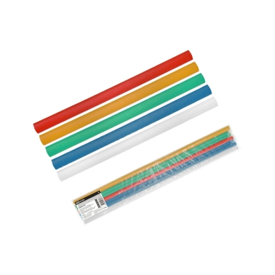 Трубки термоусаживаемые, клеевые, набор 5 цветов по 2 шт. ТТкНГ(3:1)-9,5/3,0 SQ0548-1607
