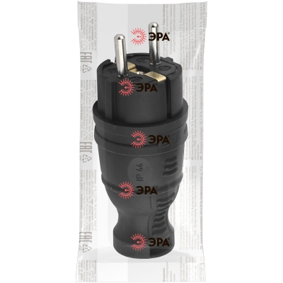 Вилка каучуковая с заземл. прям. 16А IP44 черн. Б0044540