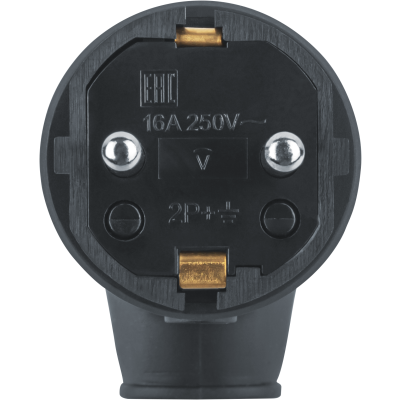 Вилка угловая 61 367 NCA-PLR01-16A-E-IP44-BL с заземл. каучук черн. Navigator 61367