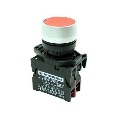 ВК22-BA42, красный, 1НЗ, цилиндр, хром, без подсветки, d22мм (ЭТ)