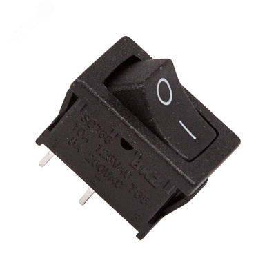 Выключатель клавишный 250В 6А (2с) ON-OFF черн. Mini (RWB-201^ SC-768) 36-2110