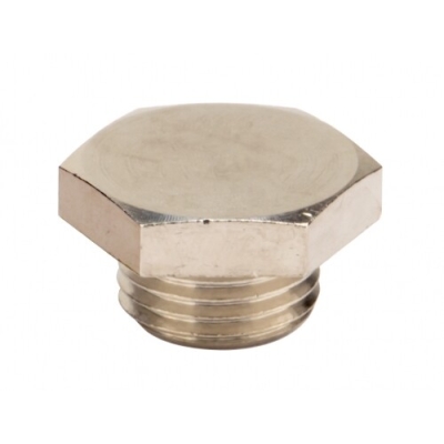 Заглушка M16x1,5, никелированная латунь 6050-16A
