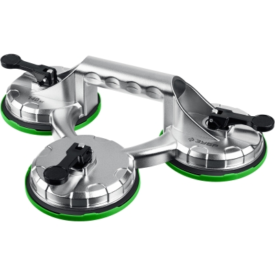 ЗУБР 140 кг, алюминиевый, тройной, стеклодомкрат на присоске, Профессионал (33723-3)