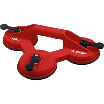 ЗУБР 140 кг, пластмассовый, тройной, стеклодомкрат на присоске (33724-3)