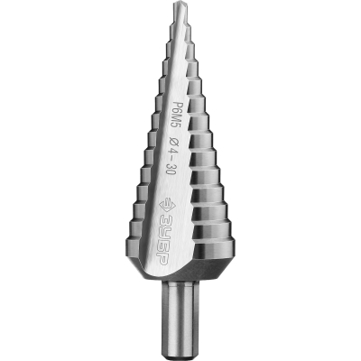 ЗУБР 4-30 мм, 14 ступеней, сталь Р6М5, ступенчатое сверло, Профессионал (29670-4-30-14)