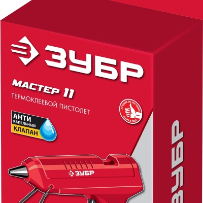 ЗУБР d 11 мм, выход клея 10 г/мин, электрический термоклеевой пистолет (06851-11)