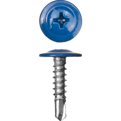 ЗУБР ПШМ-С 5005, 25 х 4.2 мм, синий насыщ., 400 шт (0,82 кг.), саморез с пресс-шайбой и сверлом (300211-42-025-5005)