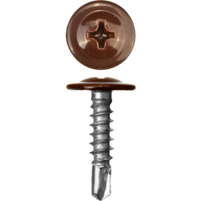 ЗУБР ПШМ-С 8017 16 х 4.2 мм, шок.-коричн., 500 шт (0,8 кг.), саморез с пресс-шайбой и сверлом (300211-42-016-8017)