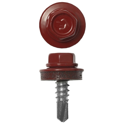 ЗУБР СКМ 3003, 25 х 5.5 мм, рубин.-красн., 1800 шт (10,4 кг.), кровельный саморез, Профессионал (4-300310-55-025-3003)