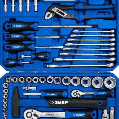 ЗУБР Универсал-76, 76 предм., (1/2″+ 1/4″), универсальный набор инструмента, Профессионал (27670-H76)