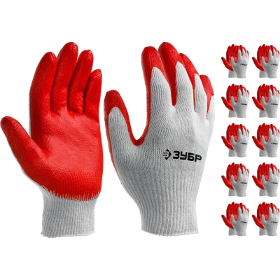 ЗУБР УНИВЕРСАЛ, L-XL, х/б перчатки с нитриловым обливом, маслобензостойкое покрытие, 13 класс, 10 пар (11458-K10)