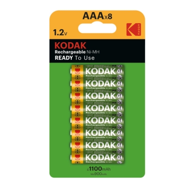 Аккумуляторы NiMH (никель-металлгидридные) Kodak HR03-8BL 1100mAh (48/384/23040) (кр. 8шт)