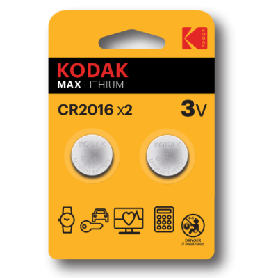 Батарейка Kodak CR2016-2BL (30/240/43200) СТРОГО КРАТНО 2 шт