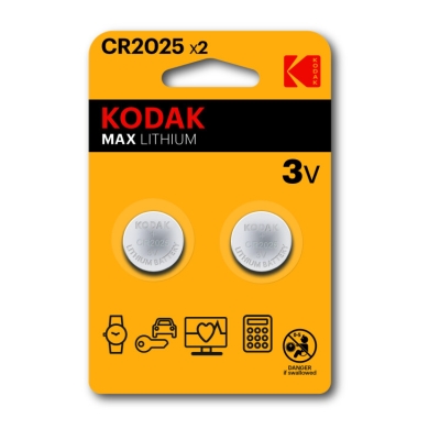 Батарейка Kodak CR2025-2BL (30/240/43200) СТРОГО КРАТНО 2 шт